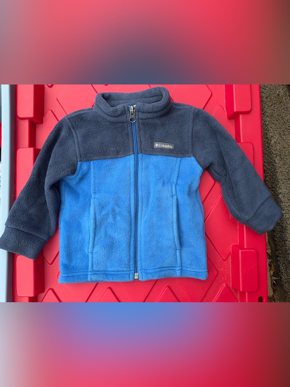 Columbia Navy and Bright Blue Fleece Zip Jacket